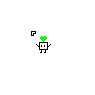 Dancing Robot Green Yellow Heart