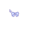 Cute Polka Dotted Blue Bow Tie Ribbon